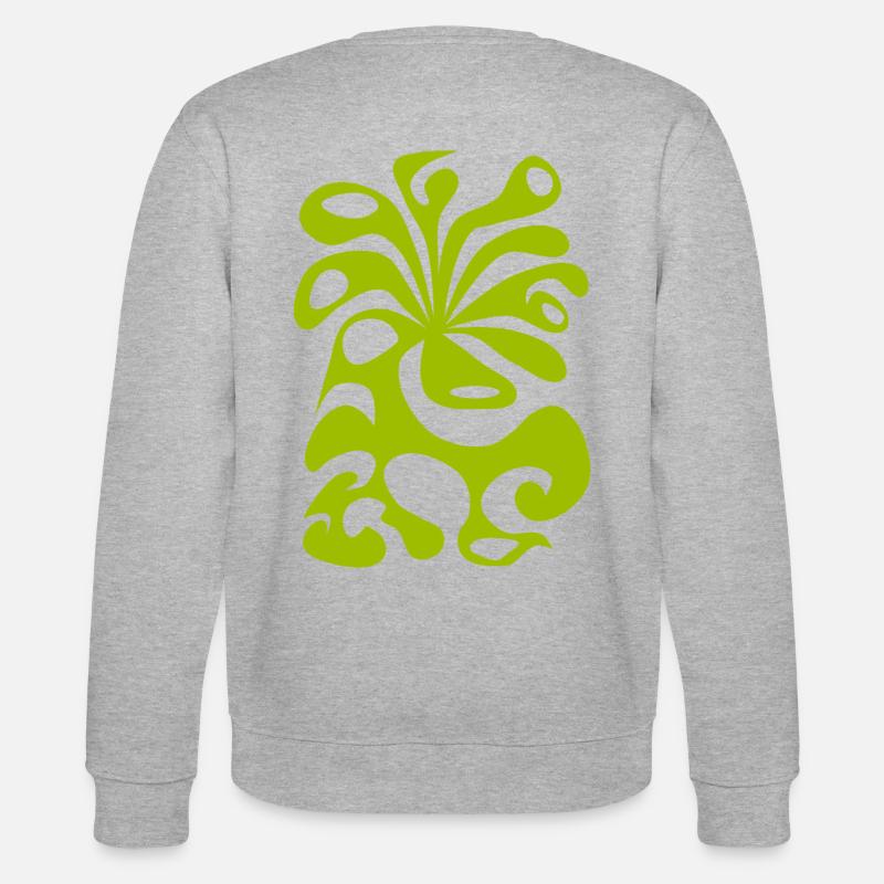 psychedelic BLOSSOM space green peacock 60s planet - Stanley/Stella Unisex Bio-Sweatshirt CHANGER  - Grau meliert