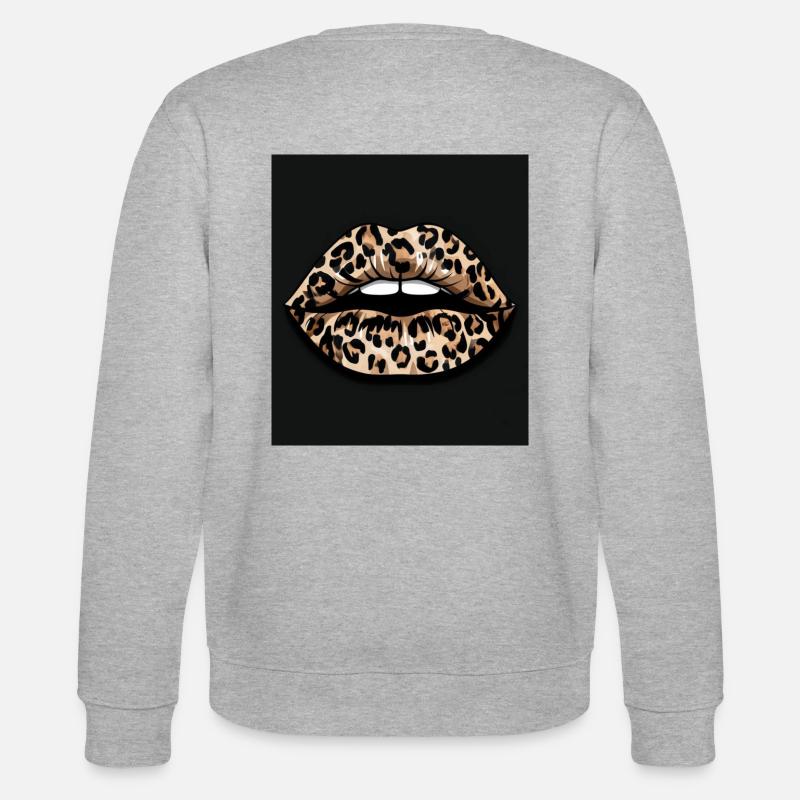 lèvres léopard avec noir - Sweat bio CHANGER Stanley/Stella Unisexe - gris chiné