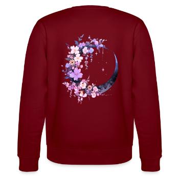 Moon purple Flowers - Stanley/Stella Unisex Bio-Sweatshirt CHANGER  - Burgunderrot - Hinten - Marisol (170cm)