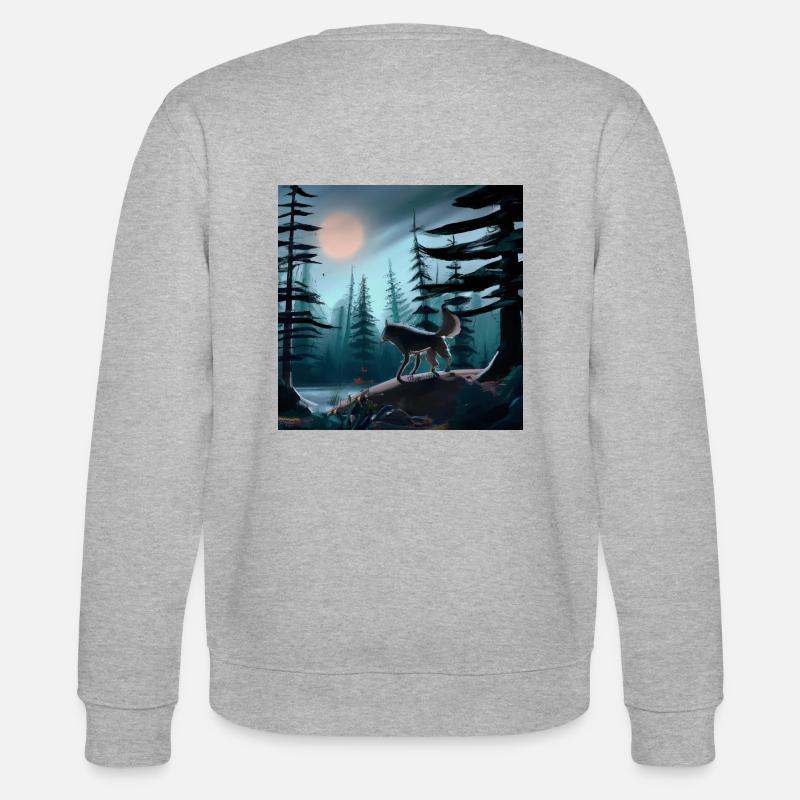 Der einsame Wolf - Stanley/Stella Unisex Bio-Sweatshirt CHANGER  - Grau meliert