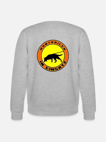 Mantrailer im Einsatz r Schäferhund - Stanley/Stella Unisex Bio-Sweatshirt CHANGER  - Grau meliert