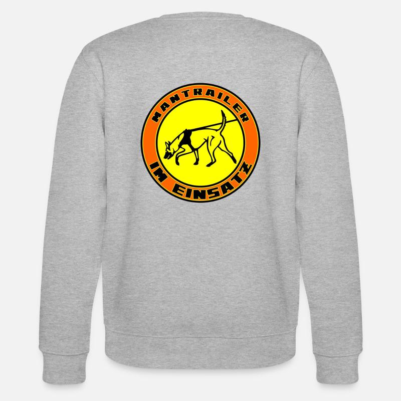 Mantrailer im Einsatz Malinois - Stanley/Stella Unisex Bio-Sweatshirt CHANGER  - Grau meliert