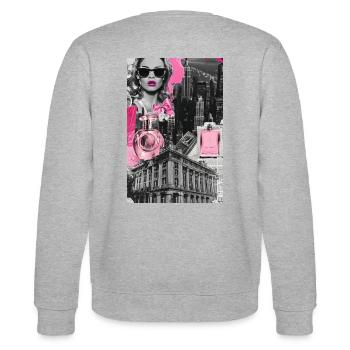 Kapuzenpullover mit Collagen Stockholm Style - Stanley/Stella Unisex Bio-Sweatshirt CHANGER  - Grau meliert - Hinten - Marisol (170cm)