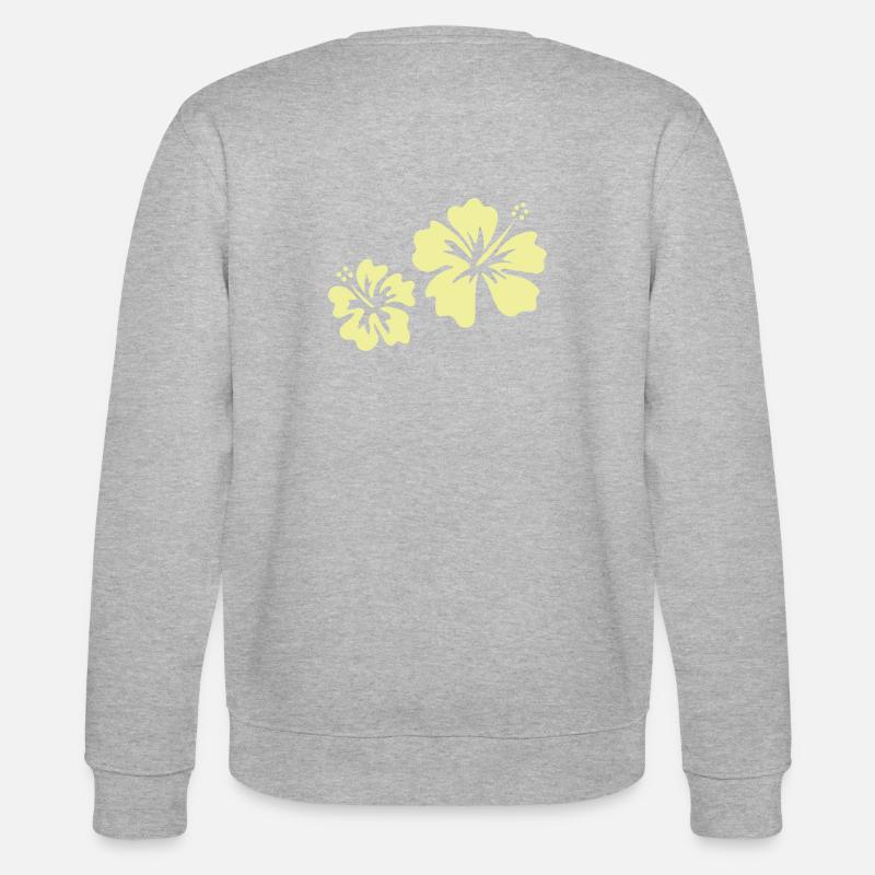 Gelber Hibiskus - Stanley/Stella Unisex Bio-Sweatshirt CHANGER  - Grau meliert