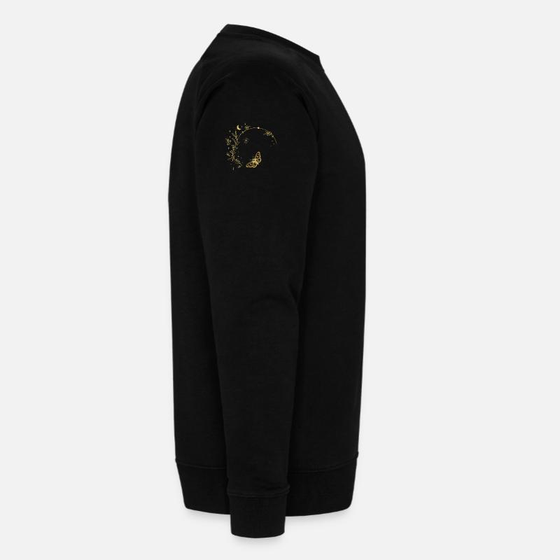 Goldene Mondblätter Kreisrahmen - Stanley/Stella Unisex Bio-Sweatshirt CHANGER  - Schwarz