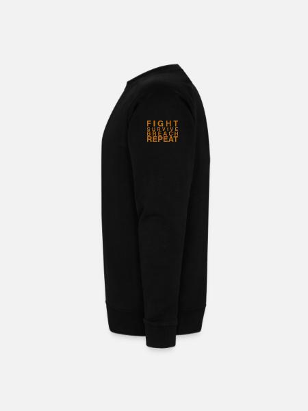 Fight Survive Breach Repeat Motif - Stanley/Stella CHANGER Unisex Organic Sweatshirt - black