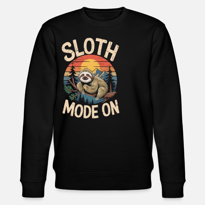 Sloth Mode on T-Shirt - Stanley/Stella CHANGER Unisex Organic Sweatshirt - black