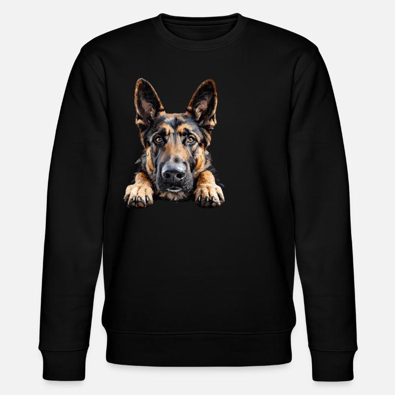 Loyal German Shepherd View - Stanley/Stella CHANGER Unisex Organic Sweatshirt - black