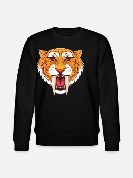 Prehistoric saber-toothed tiger - Stanley/Stella CHANGER Unisex Organic Sweatshirt - black