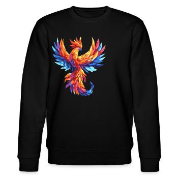 Phönix phoenix fantasy magic vogel - Stanley/Stella Unisex Bio-Sweatshirt CHANGER  - Schwarz - Vorne - Nik (191cm) & Marisol (170cm)