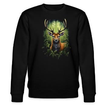 Deer - Stanley/Stella CHANGER Unisex Organic Sweatshirt - black - Front - Nik (191cm) & Marisol (170cm)