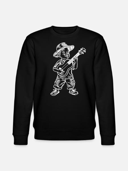 Ukulele Boy Drawing - Stanley/Stella CHANGER Unisex Organic Sweatshirt - black