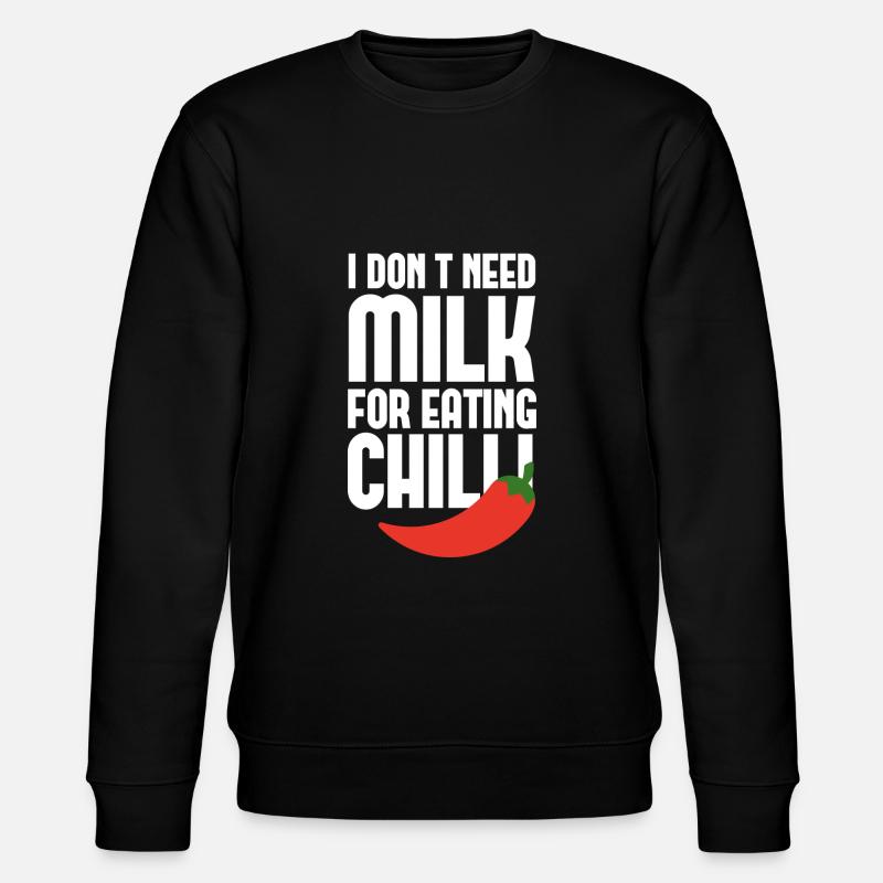 Milch vs Chili - Stanley/Stella Unisex Bio-Sweatshirt CHANGER  - Schwarz