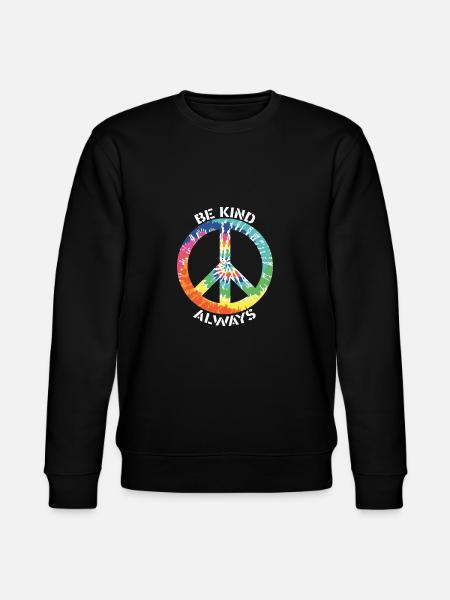 Vær altid venlig Farverig batik fred symbol - Stanley/Stella økologisk unisex-sweatshirt CHANGER  - sort