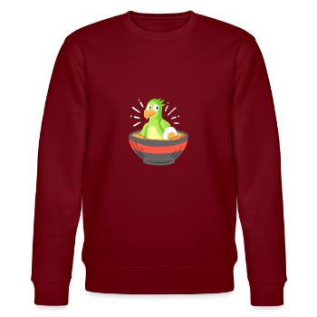 Cockatiel in a Ramen bowl - Stanley/Stella Unisex Bio-Sweatshirt CHANGER  - Burgunderrot - Vorne - Nik (191cm) & Marisol (170cm)