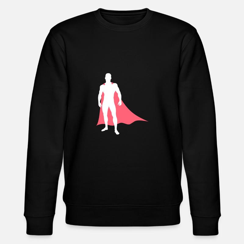 Superheld mit Umhang - Stanley/Stella Unisex Bio-Sweatshirt CHANGER  - Schwarz