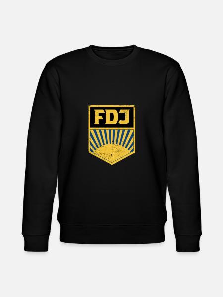 FDJ Retro Logo DDR Pioniere - Stanley/Stella CHANGER Unisex Organic Sweatshirt - black