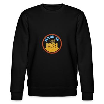 Made in 1981 - Stanley/Stella Unisex Bio-Sweatshirt CHANGER  - Schwarz - Vorne - Nik (191cm) & Marisol (170cm)