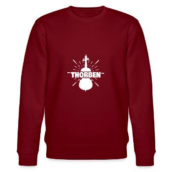 Geschenk für Thorben - Stanley/Stella Unisex Bio-Sweatshirt CHANGER  - Burgunderrot - Vorne - Nik (191cm) & Marisol (170cm)