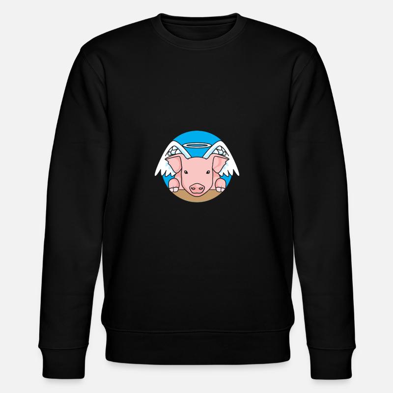 Angel Winged Piglet - Stanley/Stella Unisex Bio-Sweatshirt CHANGER - Schwarz
