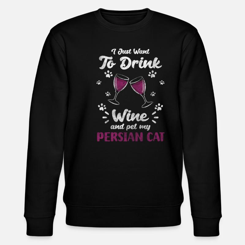 Perser Langhaarkatze - Stanley/Stella Unisex Bio-Sweatshirt CHANGER  - Schwarz