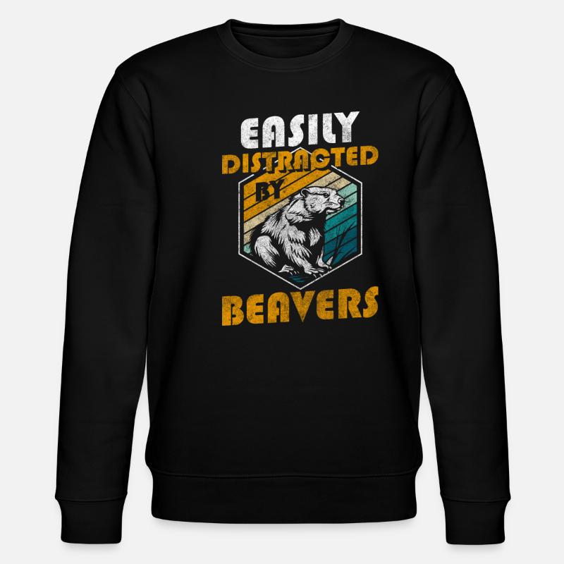 Rodent Statue Beavertail - Stanley/Stella CHANGER Unisex Organic Sweatshirt - black