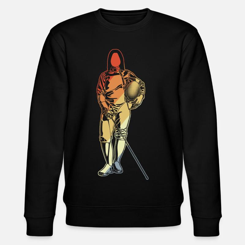 Fechten Mädchen Zeichnung - Stanley/Stella Unisex Bio-Sweatshirt CHANGER  - Schwarz