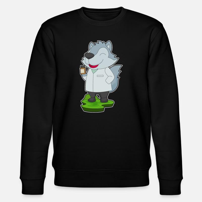 Wolf Arzt Medizin - Stanley/Stella Unisex Bio-Sweatshirt CHANGER  - Schwarz