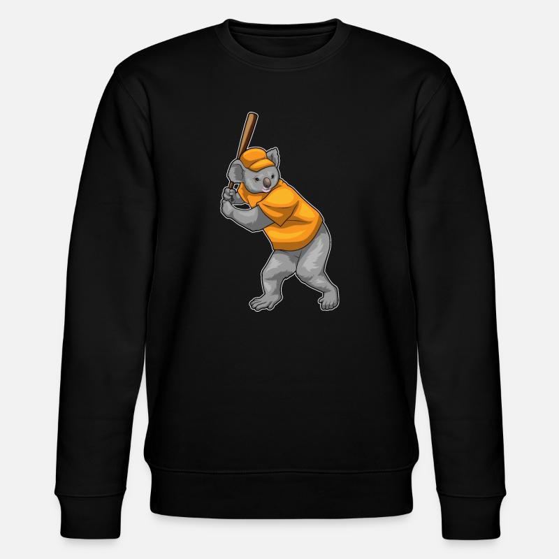 Koala Baseball Baseballschläger - Stanley/Stella Unisex Bio-Sweatshirt CHANGER  - Schwarz