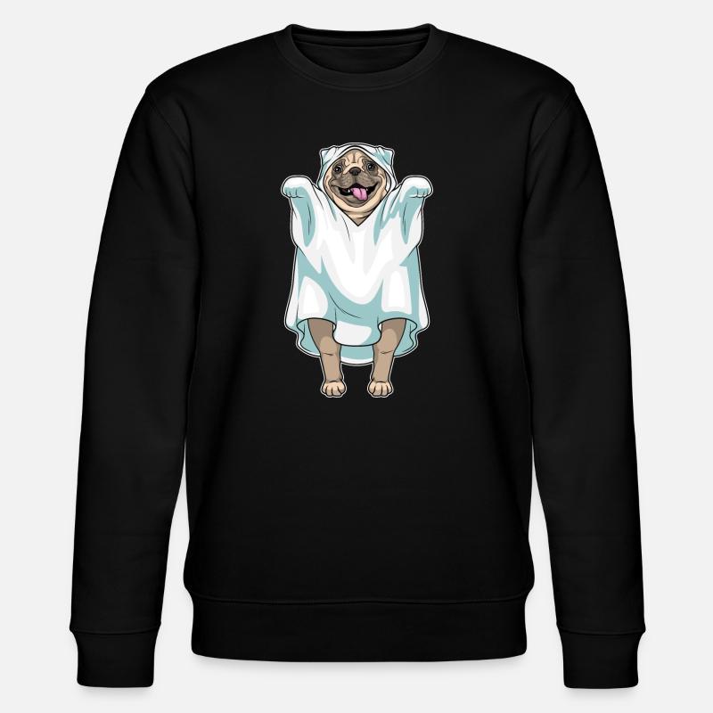 Mops Halloween Geist - Stanley/Stella Unisex Bio-Sweatshirt CHANGER  - Schwarz
