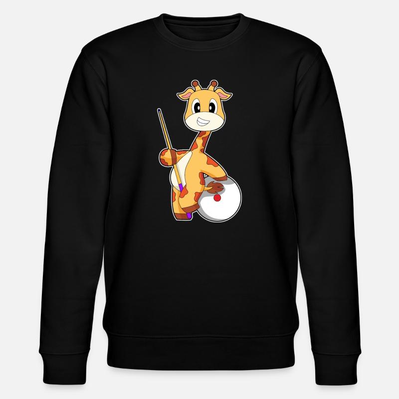 Giraffe Billiard Queue Sport - Stanley/Stella Unisex Bio-Sweatshirt CHANGER - Schwarz