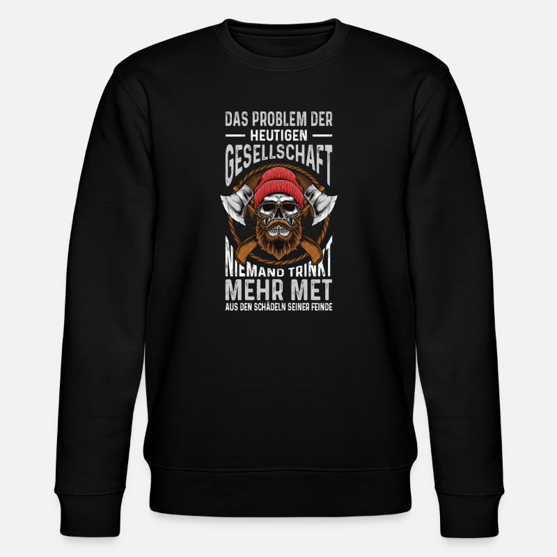 Walhalla Nordmann Wikinger Geschenk Odin - Stanley/Stella Unisex Bio-Sweatshirt CHANGER  - Schwarz