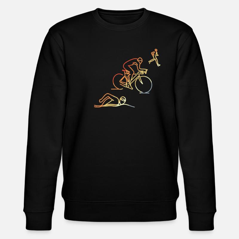 Triathlon im Retro Stil - Stanley/Stella Unisex Bio-Sweatshirt CHANGER  - Schwarz