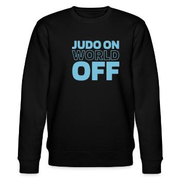 Judoka Judo On World Off - Stanley/Stella CHANGER Unisex Organic Sweatshirt - black - Front - Nik (191cm) & Marisol (170cm)