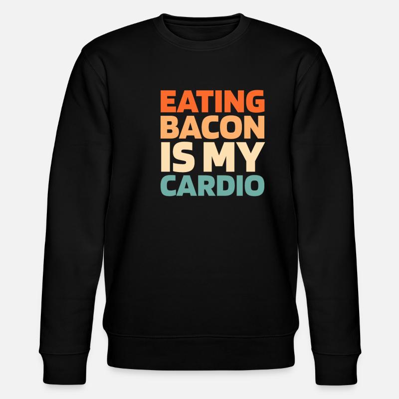 Bacon Speck Funny Cardio Quote - Stanley/Stella Unisex Bio-Sweatshirt CHANGER  - Schwarz