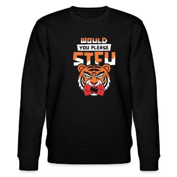 Tiger Stfu Would You Please Shut Up - Stanley/Stella CHANGER Unisex Organic Sweatshirt - black - Front - Nik (191cm) & Marisol (170cm)
