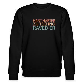 Techno Raver - Stanley/Stella CHANGER Unisex Organic Sweatshirt - black - Front - Nik (191cm) & Marisol (170cm)