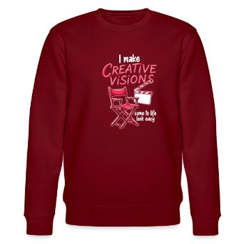 Creative Director - Stanley/Stella CHANGER Unisex Organic Sweatshirt - burgundy - Front - Nik (191cm) & Marisol (170cm)
