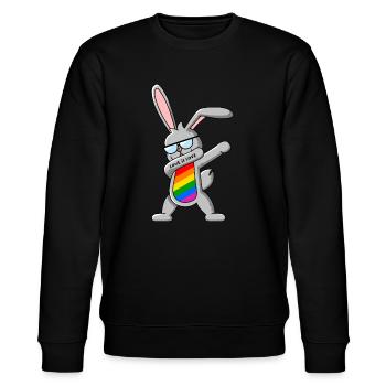 Gay Pride Dab Dance Bunny - Sweat bio CHANGER Stanley/Stella Unisexe - noir - Devant - Nik (191cm) & Marisol (170cm)