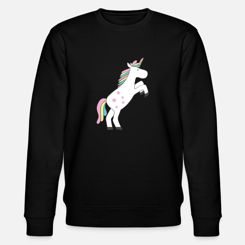 Einhorn - Stanley/Stella Unisex Bio-Sweatshirt CHANGER  - Schwarz
