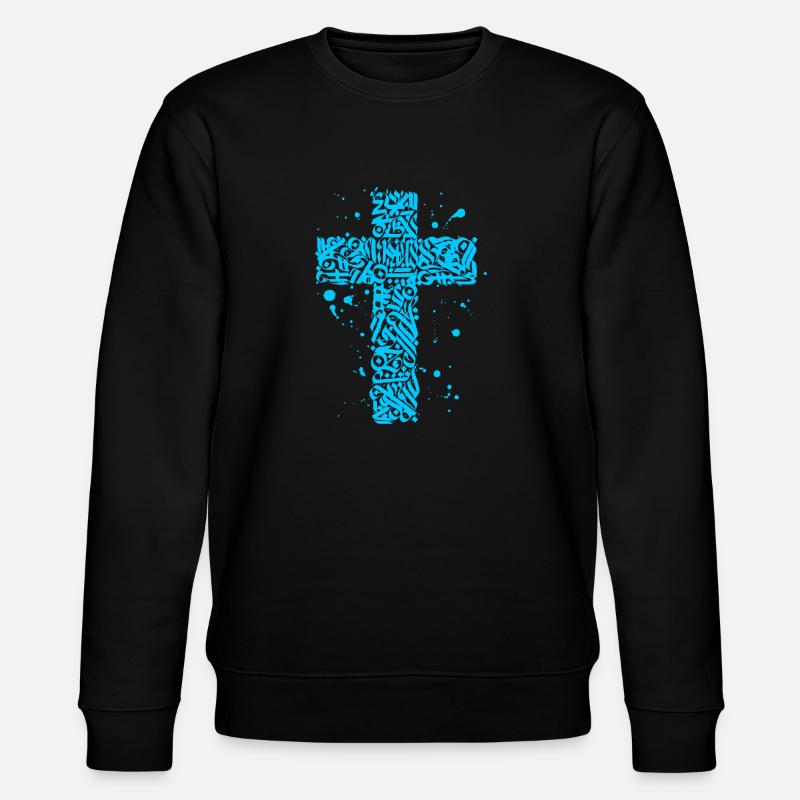 croix bleue graffiti - Sweat bio CHANGER Stanley/Stella Unisexe - noir