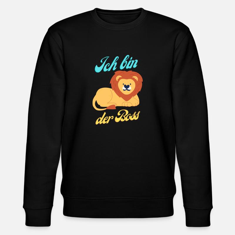 Alphalöwe "Der Boss" - Stanley/Stella Unisex Bio-Sweatshirt CHANGER  - Schwarz