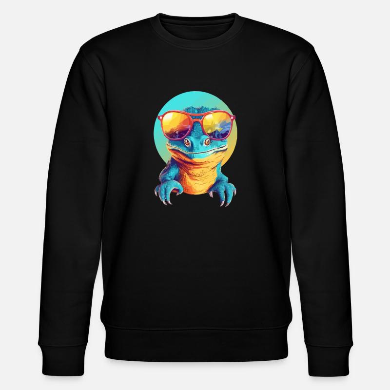 Mali die Eidechse - Stanley/Stella Unisex Bio-Sweatshirt CHANGER  - Schwarz