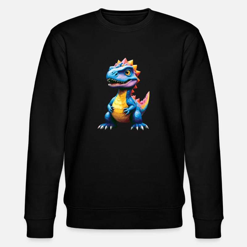 Dino, Dinosaur, Custom Text, Shape - Stanley/Stella CHANGER Unisex Organic Sweatshirt - black