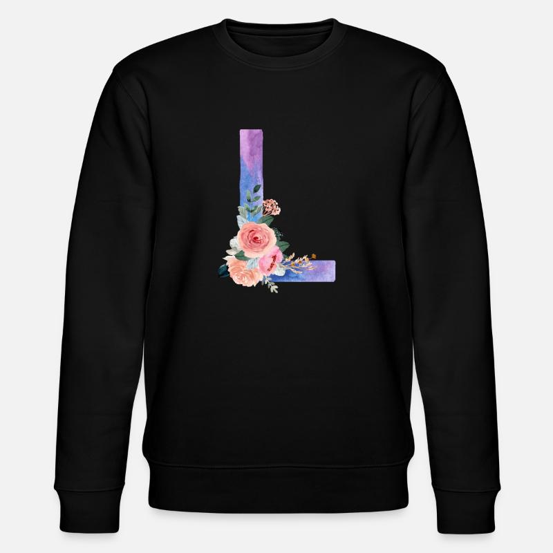 Buchstabe L Aquarell - Stanley/Stella Unisex Bio-Sweatshirt CHANGER  - Schwarz