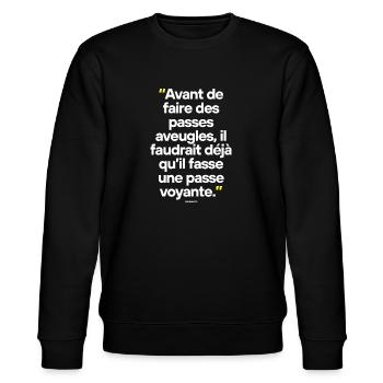 Citation célèbre footballeur coach - Sweat bio CHANGER Stanley/Stella Unisexe - noir - Devant - Nik (191cm) & Marisol (170cm)