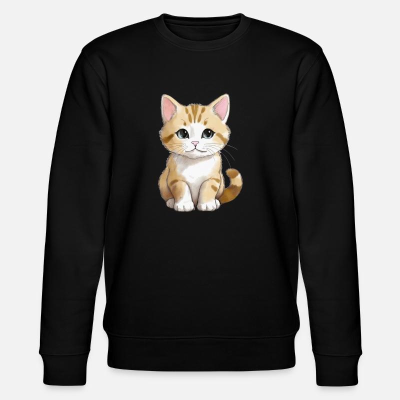 Sitting Cat - Stanley/Stella Unisex Bio-Sweatshirt CHANGER  - Schwarz