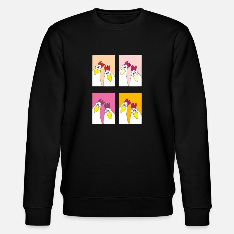 Drôles de poulets Popart - Sweat bio CHANGER Stanley/Stella Unisexe - noir