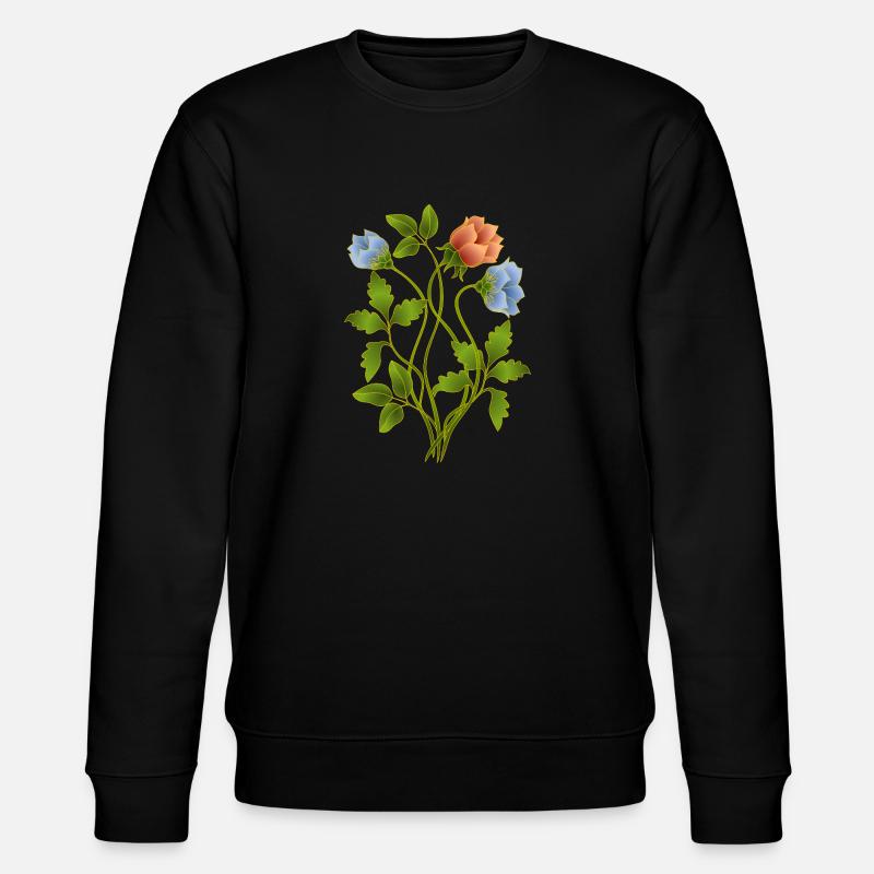 Flowers - Stanley/Stella CHANGER Unisex Organic Sweatshirt - black