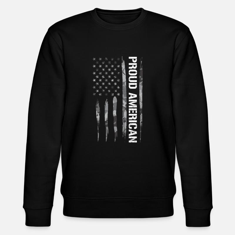 Fier Américain - Drapeau américain - Sweat bio CHANGER Stanley/Stella Unisexe - noir